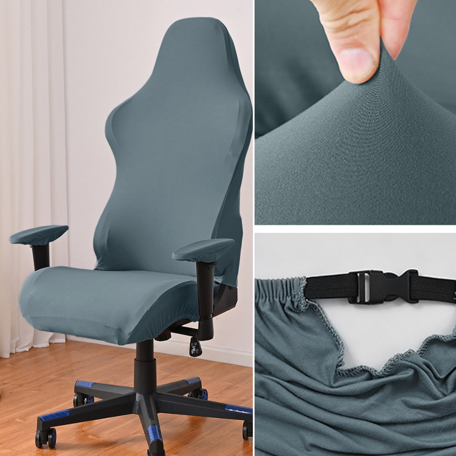 Crowdstage Water Resistant Gaming Office Chair Slipcover Stretch Seat Chair Cover for Leather Computer Reclining Racing Ruffled Gamer Chair Protector
