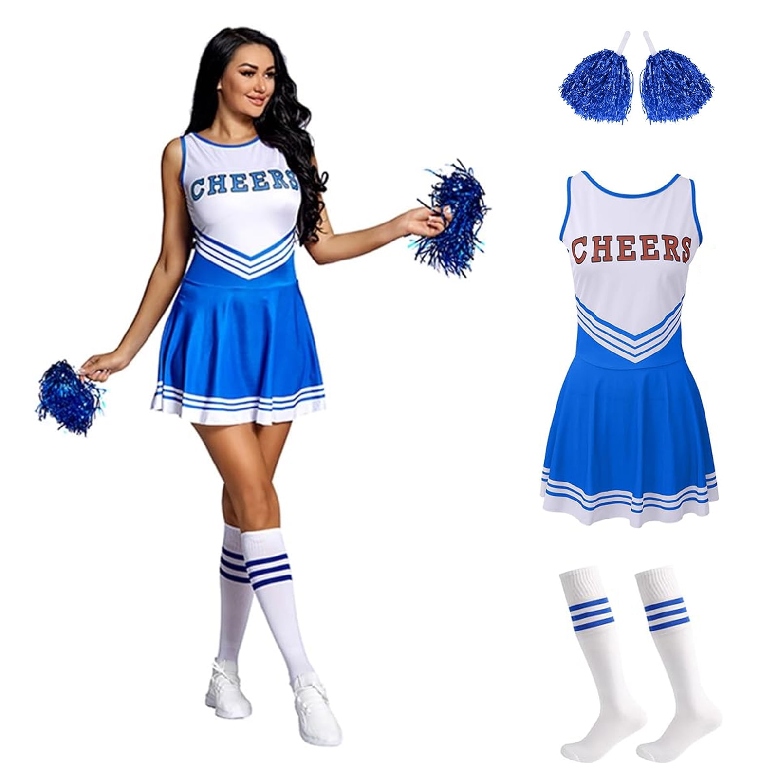 Crowdstage Women S School Musical Party Halloween Cheerleader Costume Fancy Dress Uniform Outfit