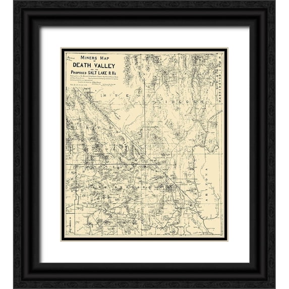 Crowell 15x17 Black Ornate Wood Framed with Double Matting Museum Art Print Titled - Death Valley Miner Salt Lake Railroad CA