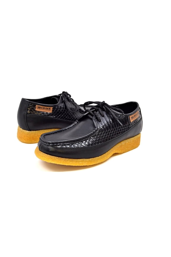 Crown 2 Snake & Leather Lace-Up Shoe by The British Collection