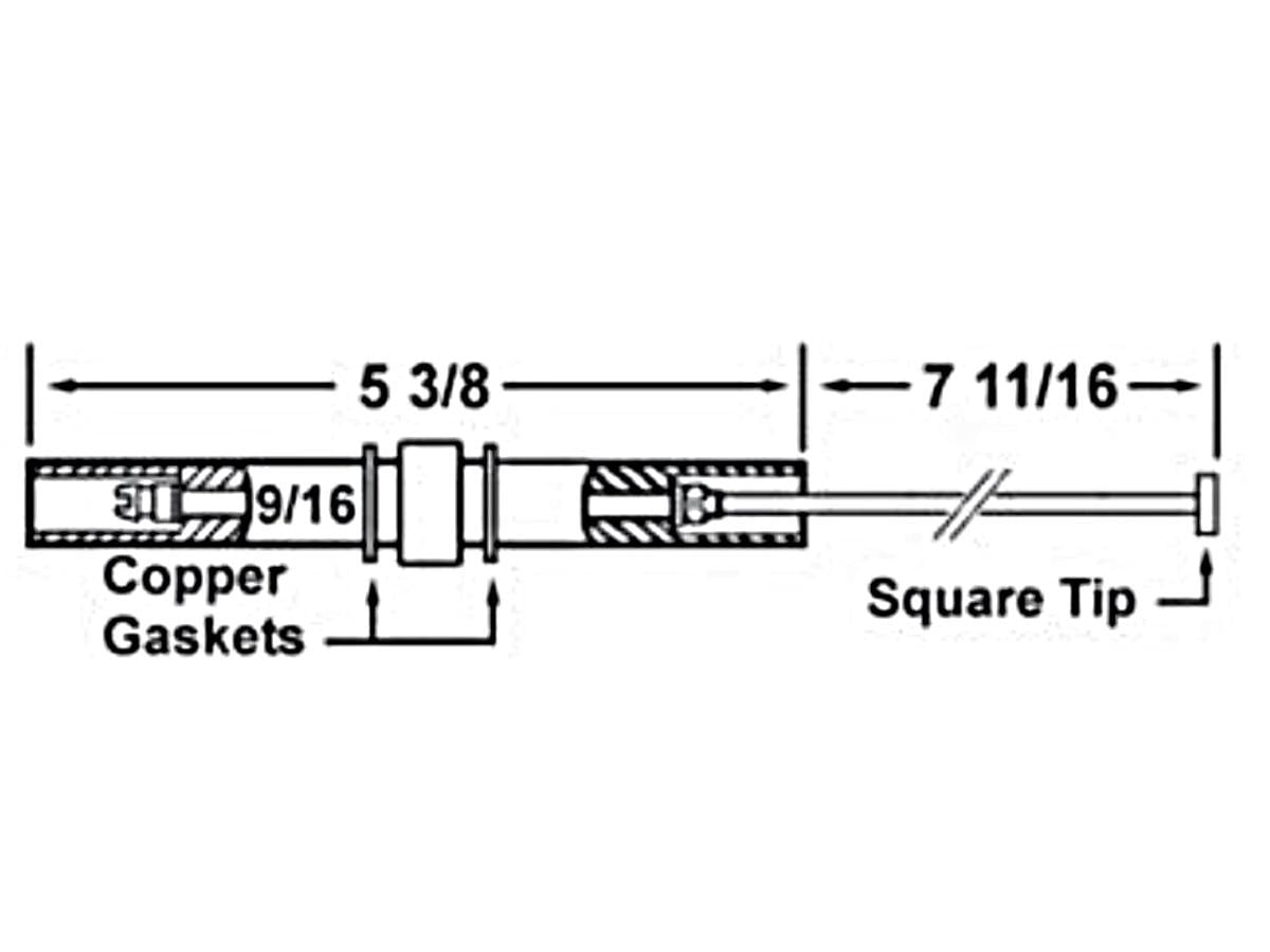 Crown 21672 Replacement Pilot Gas Ignitor For Gordon Piatt (Square Tip Electrode)