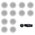 thumbnail image 1 of Crown 70v Amplifier+12) White 5" Commercial Ceiling Speakers+Smart Wifi Receiver, 1 of 12