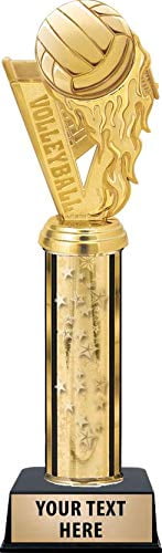 Crown Awards 5.5-Inch Volleyball Gold Starbeam Trophy – Custom Engraved Awards For Teams & Coaches