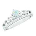 thumbnail image 1 of Rosec Jewels Crown Band Ring with Ethiopian Opal and Diamond for Women - AAA Quality, 14K White Gold, US 12.00, 1 of 10