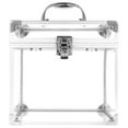 thumbnail image 1 of Crown Box Portable Cosmetics & Toiletry Organizer Box 8x6.7x7.5inch Clear Crown Box Train Case with Latches & Handle Travel Makeup Tools Storage Organizer Makeup Tools Box Bathroom Accessories Case, 1 of 10