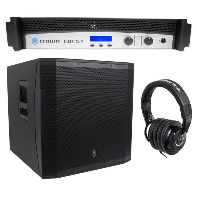 Crown CDi4000 2Channel 1200w Power Amplifier+Mackie SRM Subwoofer+AT