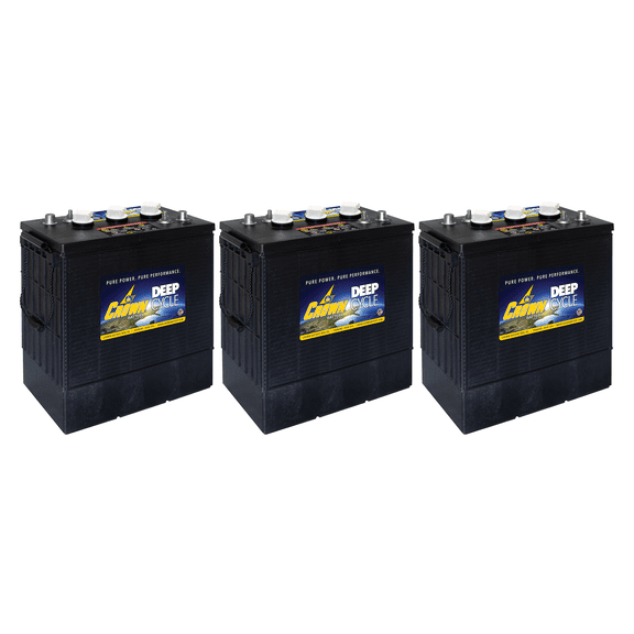 Crown CR-350 6V 350Ah FLA Deep Cycle Battery, BCI Group 902/305 - Pack of 3