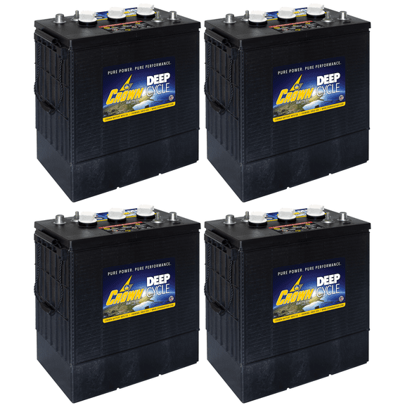 Crown CR-350 6V 350Ah FLA Deep Cycle Battery, BCI Group 902/305 - Pack of 4