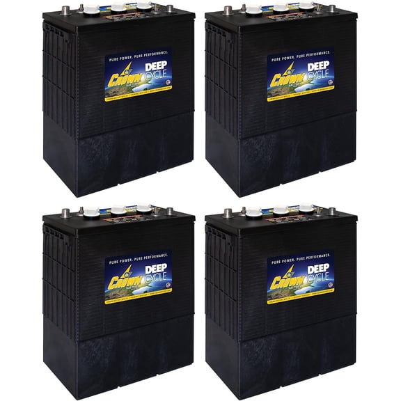 Crown CR-370 6V 370Ah Deep Cycle Battery  BCI 903 L16  Flooded Lead Acid (Pack of 4)