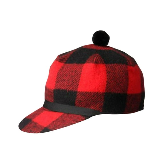 Crown Cap Men's Buffalo Check Stockman Work Black/Red 6 7/8