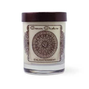 Crown Chakra Sahasrara | Soy Candle for Chakra Meditation Scented with Essential Oils | Lotus Flower | Enlightenment - 10.5oz