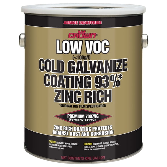 Crown Cold Galvanizing Coating 93% Zinc Rich Voc Content 1 Gallon