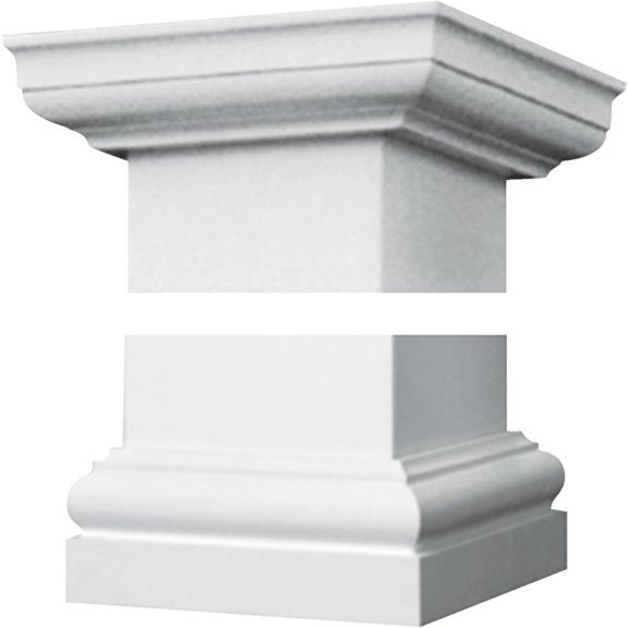 Crown Column Duralite 6 In. White Fiberglass Cap/Base
