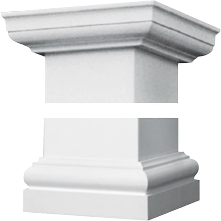 Crown Column Tuscan 8 In. Unfinished Plastic Cap/Base Set — Residential Use, Standard Application
