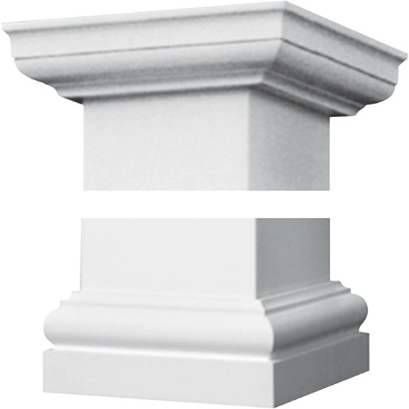 Crown Column Tuscan 8 In. Unfinished Plastic Cap/Base Set Residential Use, Standard Application