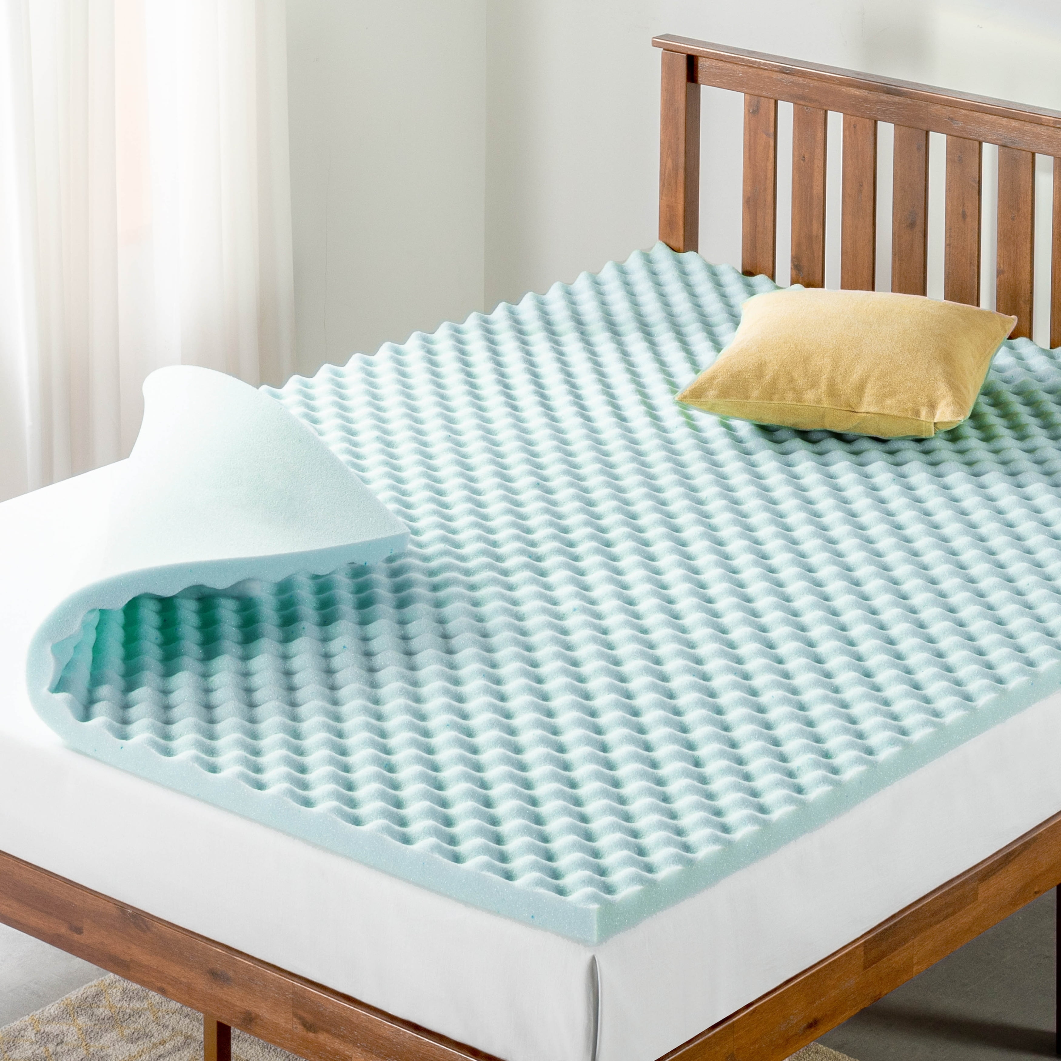 Twin 2-Inch Gel Egg Crate Memory Foam Mattress Topper