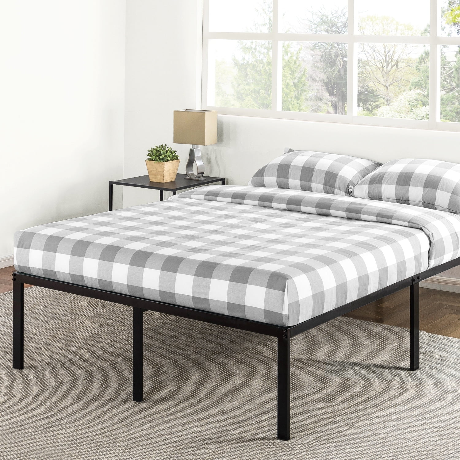 Crown comfort size 18 inch metal platform bed frame deals