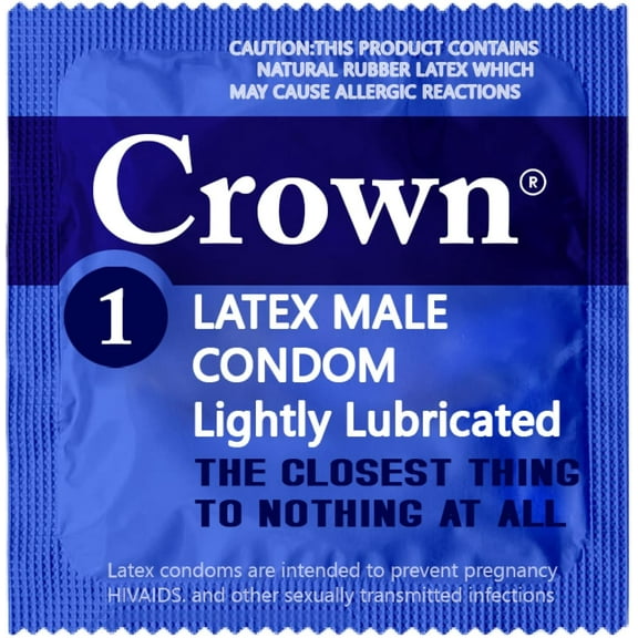 Crown Condoms Lubricated Latex Condoms Silkier, Thinner and Stronger (Pack of 100)