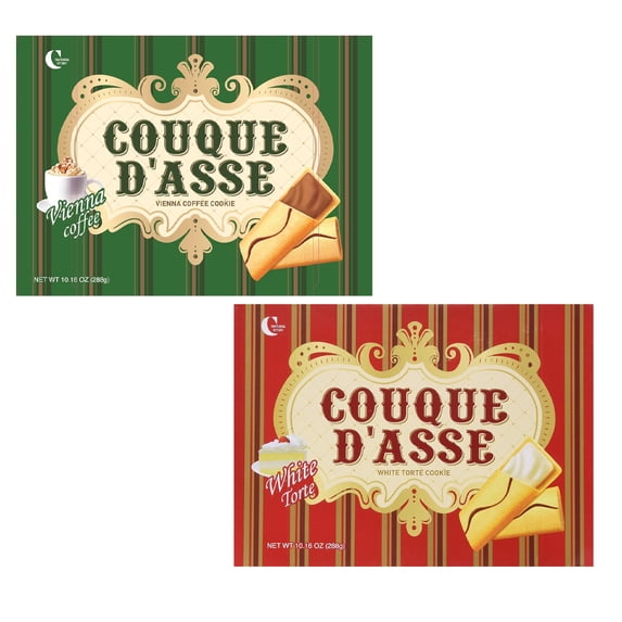 Crown Couque D'asse Cream Filled Wafer Cookies 288g, Bundle Pack