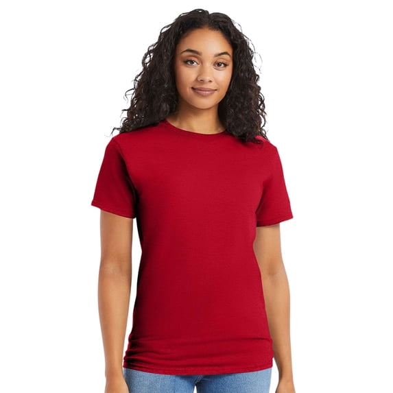 Crown Craze Essential-T Unisex Short Sleeve T-Shirt, 100% Cotton Comfortable Classic Fit Tee (Deep-Red, 3XL)