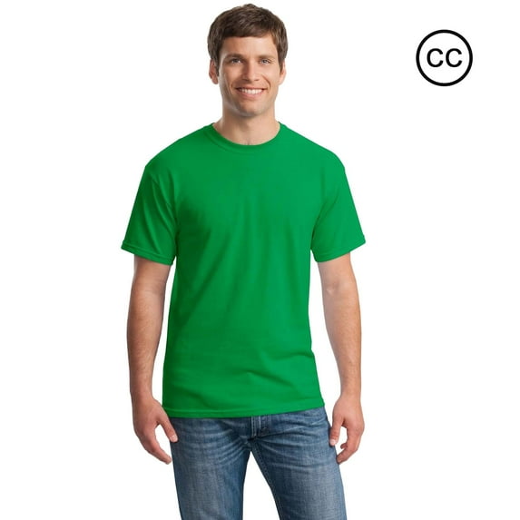 CROWN CRAZE® Heavy Cotton Tee | Men's Short Sleeve 5.3 Oz 100% Cotton Classic fit Irish Green T Shirts, 5XL