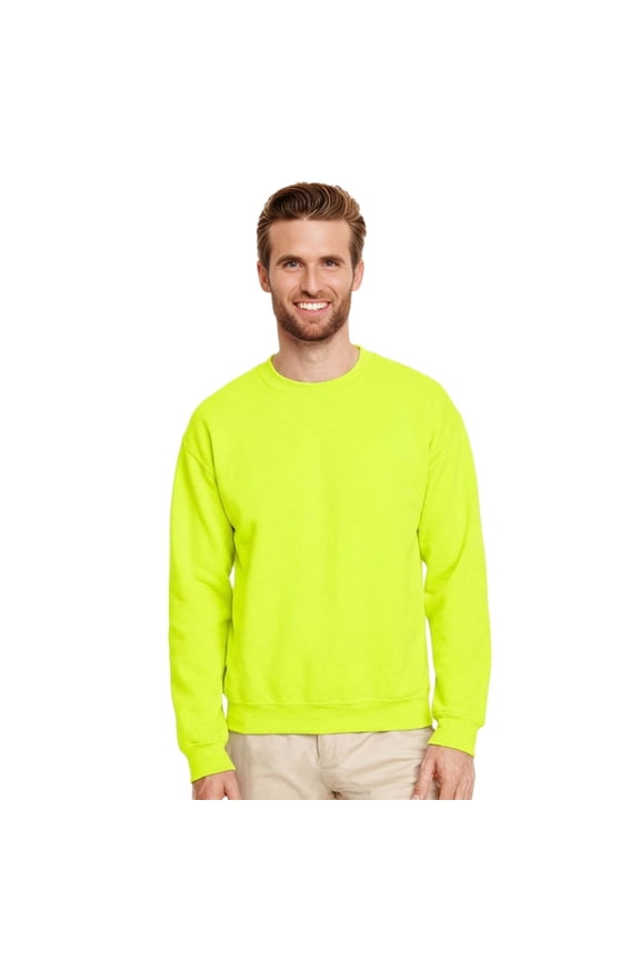 ® High Visibility Sweatshirt Crewneck Hi Vis Safety Plain Pullover Sweater (Safety Green Pack 1, XL)