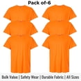 thumbnail image 1 of Crown Craze® High Visibility T-Shirts Mens Safety Short Sleeve Workwear (Safety Orange Pack 6, 2XL), 1 of 9