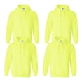 thumbnail image 1 of Crown Craze® Men’s High Visibility Safety Hooded Sweatshirt, Hi Vis Reflective Hoodie (Safety Green 4 Pack, S), 1 of 8