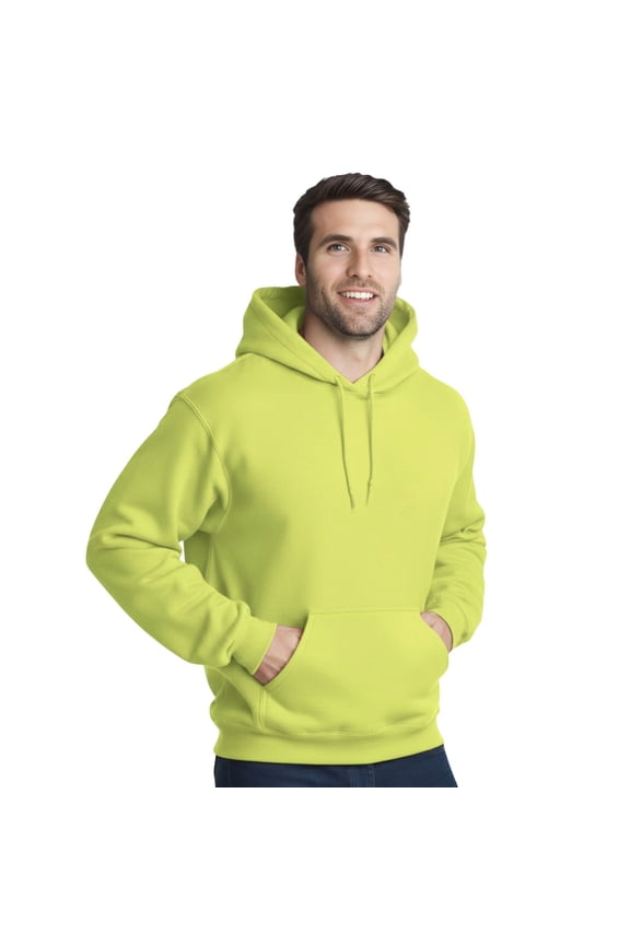® Men’s High Visibility Safety Hooded Sweatshirt, Hi Vis Reflective Hoodie (Safety Green, M)