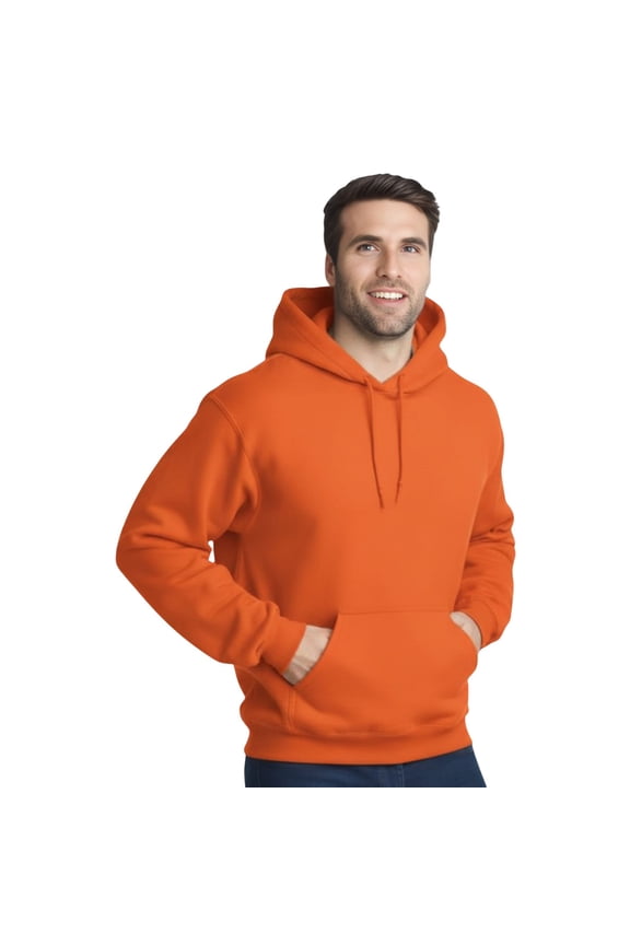 ® Men’s High Visibility Safety Hooded Sweatshirt, Hi Vis Reflective Hoodie (Safety Orange, L)