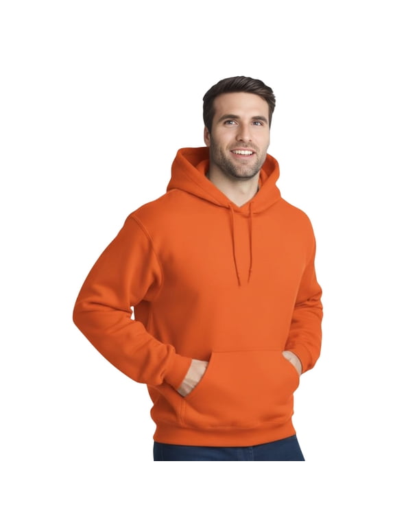 ® Men’s High Visibility Safety Hooded Sweatshirt, Hi Vis Reflective Hoodie (Safety Orange, XL)