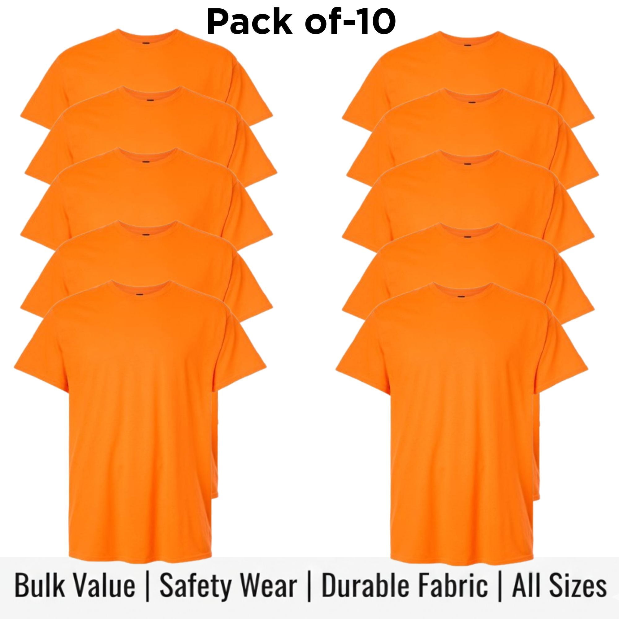 Crown Craze® Men's High Visibility Safety T-Shirt, Hi Vis Construction ...