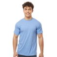 thumbnail image 1 of Crown Craze® Unisex Crewneck T-Shirts 65/35 Polyester/Ring-spun Cotton Plain Short Sleeve Tee Shirts (Heather Athletic Blue, M), 1 of 8