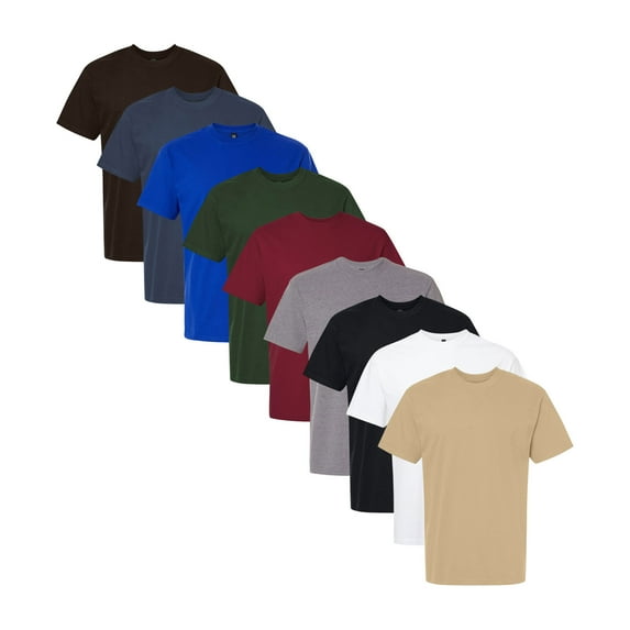 Crown Craze® Unisex Hammer Maxweight T-Shirt, 100% Ring-Spun Cotton Bulk Tees, Assorted Short Sleeve Crewneck Plain T-shirts (Bright Color 9 Pack, S)