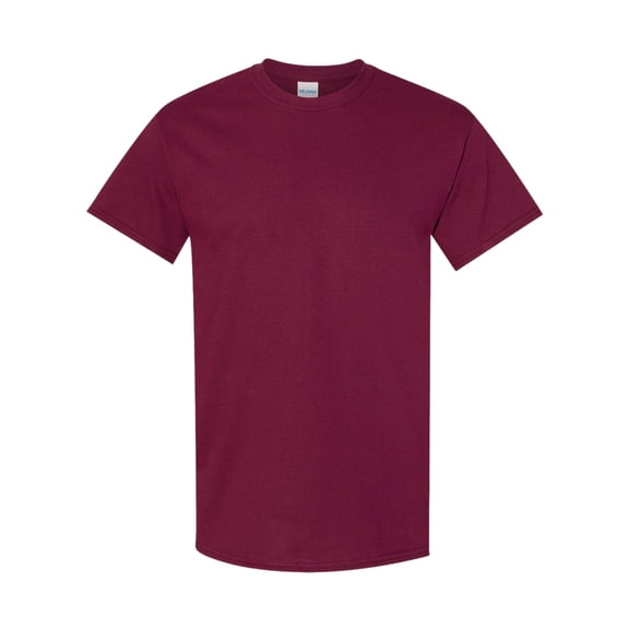 Crown Craze® Unisex Short Sleeve T-Shirt, 100% Cotton Classic Heavy Crew Neck Tee (Maroon, M)