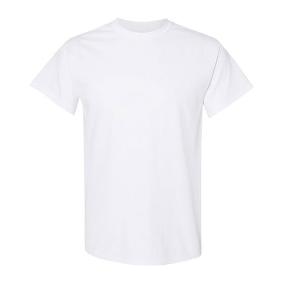 Crown Craze® Unisex Short Sleeve T-Shirt, 100% Cotton Classic Heavy Crew Neck Tee (White, 5XL)