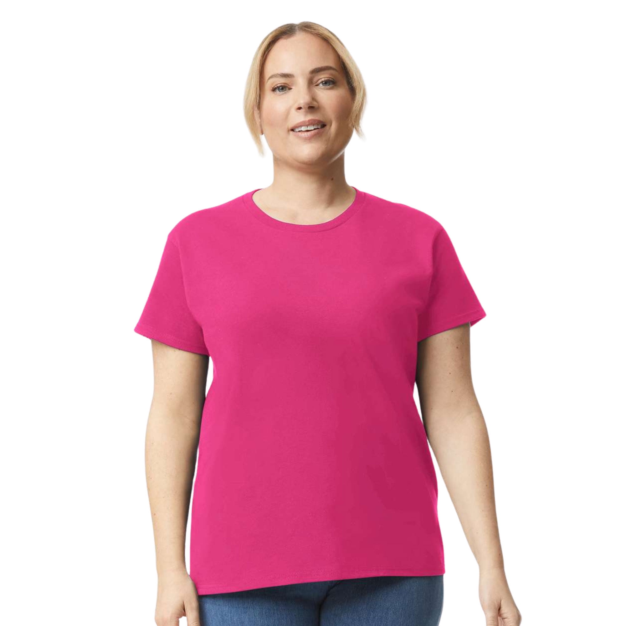 Crown Craze® Women's Crew Neck Short Sleeve T-Shirt, 100% Cotton Solid ...