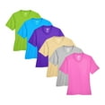 thumbnail image 1 of Crown Craze® Women's Zone Performance T-Shirt, 100% Polyester Bulk Tee, Assorted Short Sleeve Crewneck Plain Tees, Solid T-shirts (Bright Color 6 Pack, S), 1 of 7