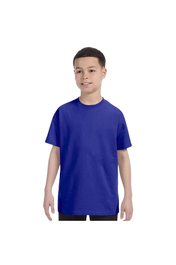 ® Youth Short Sleeve T-Shirt Classic fit Tees 100% Cotton Wholesale Plain Tee Shirt for Kid (Cobalt, M)