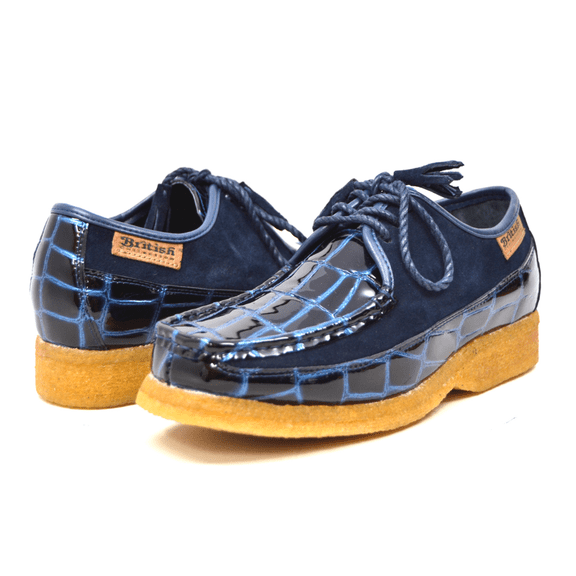 Crown Crocodile Suede and Croc Lace Up Men Shoes