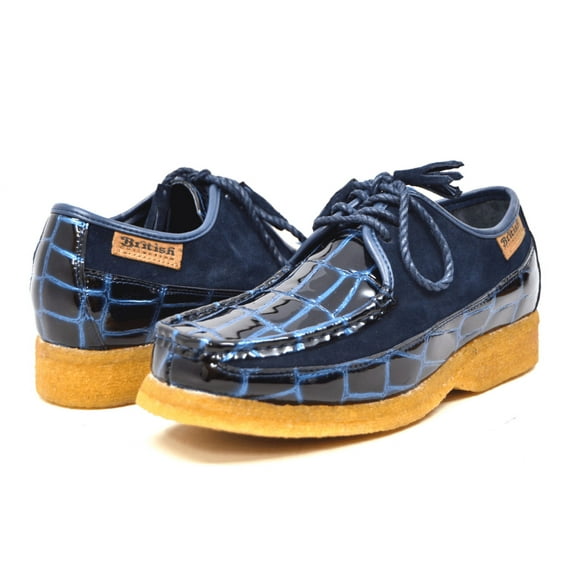 Crown Crocodile Suede and Croc Lace Up Men Shoes