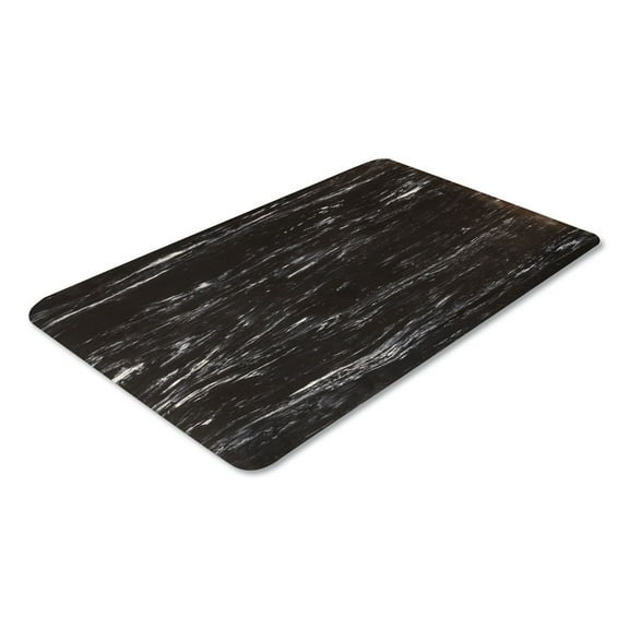 Crown Cushion-Step Surface Mat, 36 x 60, Marbleized Rubber, Black -CWNCU3660BK