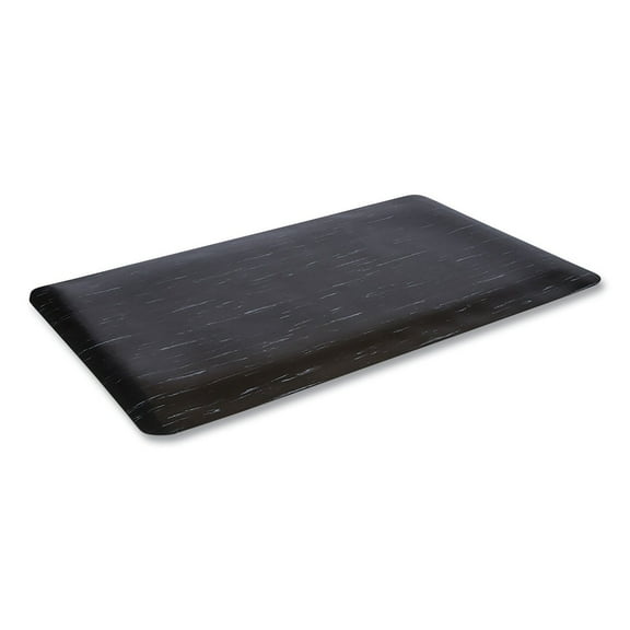 Crown Cushion-Step Surface Mat, 36 x 72, Marbleized Rubber, Black -CWNCU3672BK