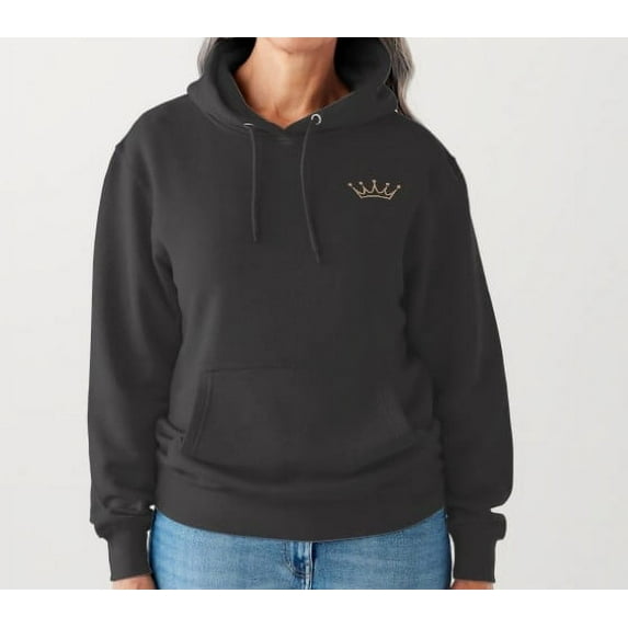 QCM Classic Unisex Pullover Hoodie – Soft Fleece, Warm & Cozy with Crown Logo and Ribbed Cuffs