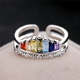 thumbnail image 1 of Womens Crown Ring Adjustable Copper Index Finger Ring With Gem Inlay Wedding Birthday Travel Gift Gold Jewelry, 1 of 5