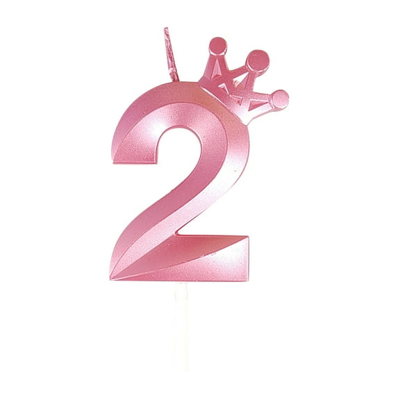 Crown Digital Candles for Age Birthday, Colorful Party Decorations, Pink Color 2