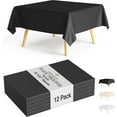thumbnail image 1 of Crown Display 12-Pack Black Square Plastic Tablecloths | 52x52 Inch Disposable Table Covers for Parties, 1 of 7