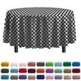 thumbnail image 1 of Exquisite 12 Premium Checkered Plastic 84" Round Party Tablecloths Waterproof Design, 1 of 7