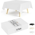 thumbnail image 1 of Crown Display 12-Pack White Square Plastic Tablecloths | 52x52 Inch Disposable Table Covers for Parties & Events, 1 of 7