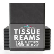 Crown Display 120 Count Tissue Paper for Gift and Crafts 15" x 20" - Black